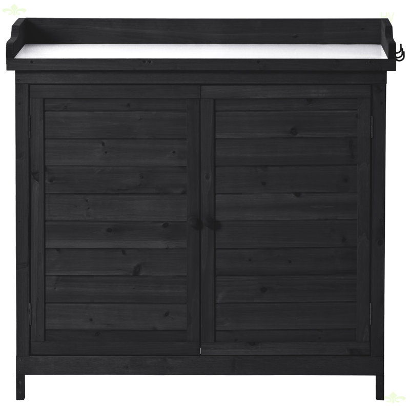 Table de rempotage d'extérieur, abri de jardin avec armoire de rangement