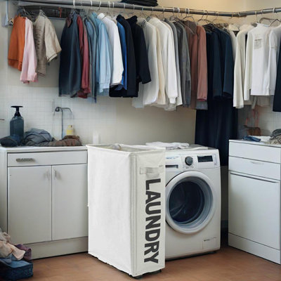 Panier à linge roulant sur roulettes, panier à linge pliable avec poignée, trieur de linge pliable et organisateur, grand panier à linge