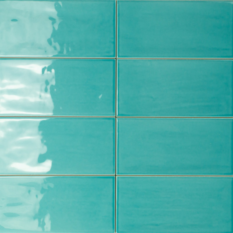Jade 4" x 8" Subway Wall Tile, Turquoise