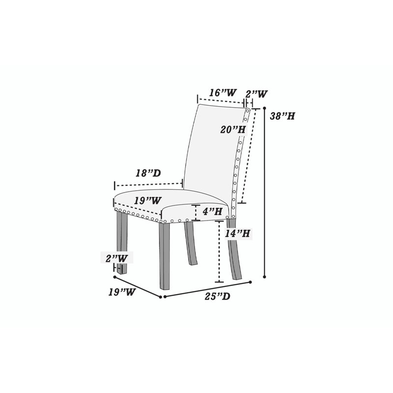Chaise parsons en tissu gris Dayvonne