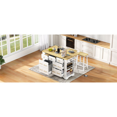 Kitchen Island With 6 Drawers