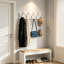 Porte-manteau mural rustique à trois crochets, style ferme, en bois, pour entrée, idéal pour sacs à dos, vestes, chapeaux et plus encore, ensemble de 2