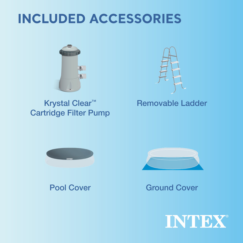 Intex Easy Set 15ft Round Blue Inflatable Pool with Filter Pump