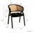Daishun Velvet Dining Chair with Cane Rattan Back & Stainless Steel Legs – Modern Accent Chair for Kitchen, Dining Room & Bistro-1404574334