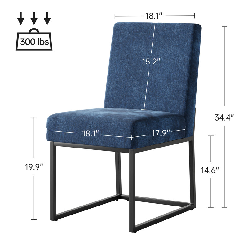  Ensemble de 4 chaises d'appoint 19,5 po en chenille, Chenille bleu, 4