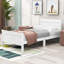 Base de lit plateforme simple en bois avec support en lattes de bois-662386532
