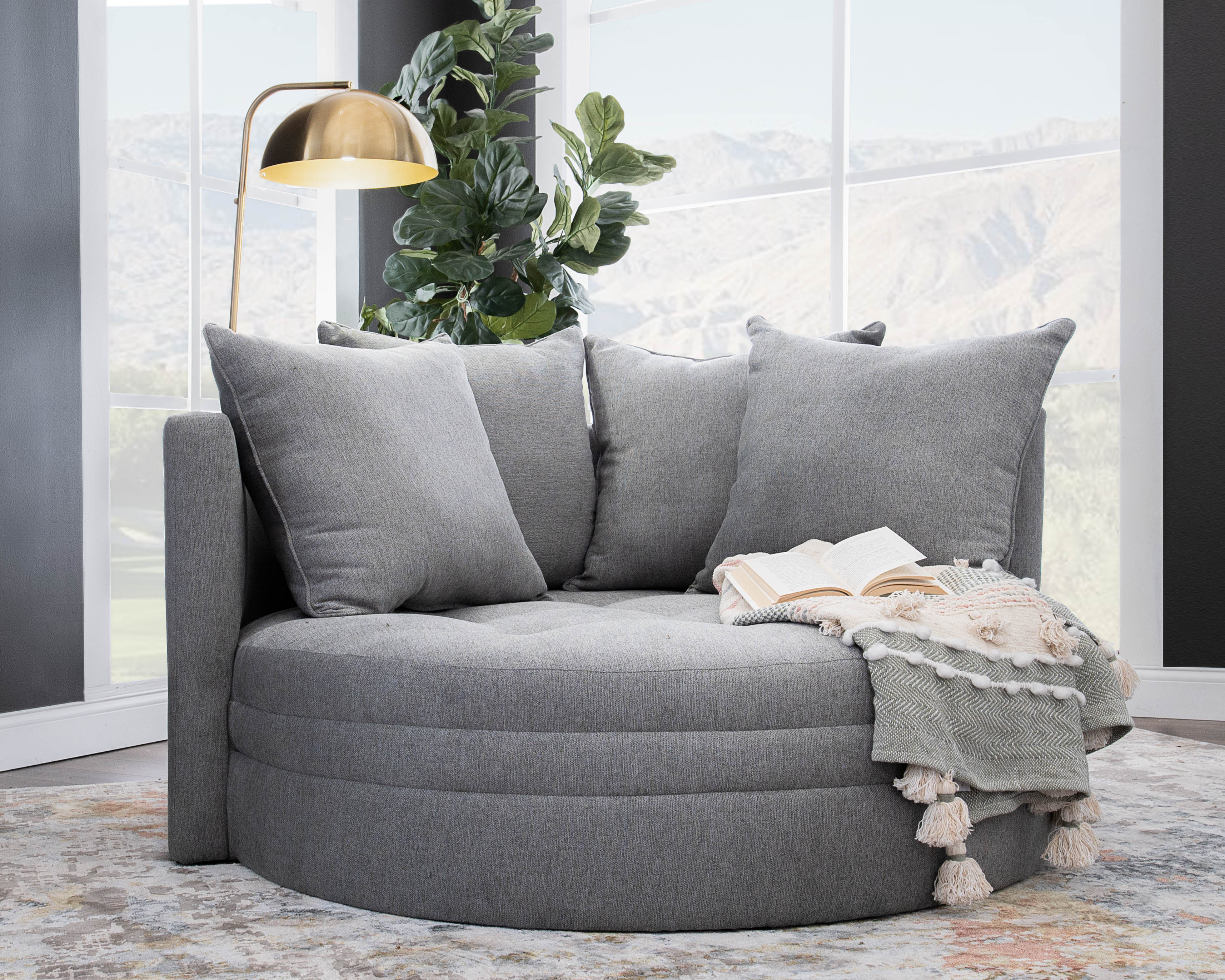 Home by Sean & Catherine Lowe Kennedy Barrel Chair Upholstery: Wolf