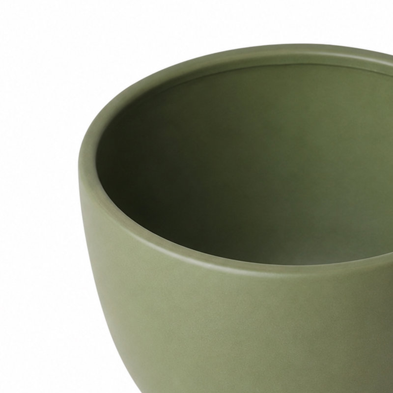 Cole and Grey Ceramic Green Large Decorative Bowl with Elevated Base, Green