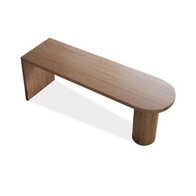 Brown U-Shaped Solid Wood desk