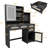 Bedroom Makeup Vanity With 3 Colors Lights & Openable Mirror, 4 Drawers, 1 Cabinet And Shelves, Vanity, Black Featuring Color Open Dresser,-228402375