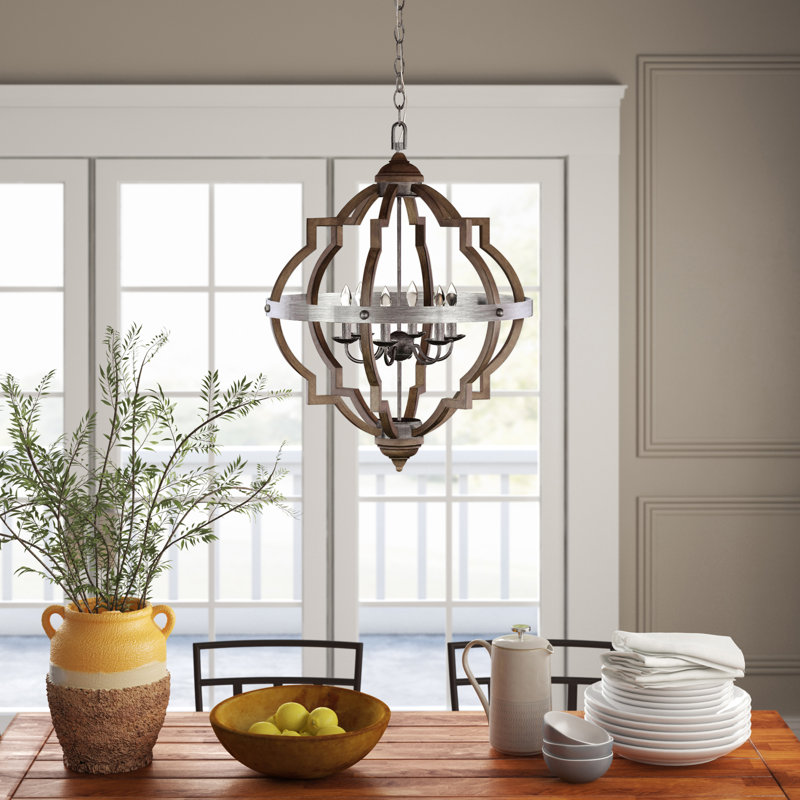 Freemont 6-Light Dimmable Geometric Chandelier, Stardust, Not Included