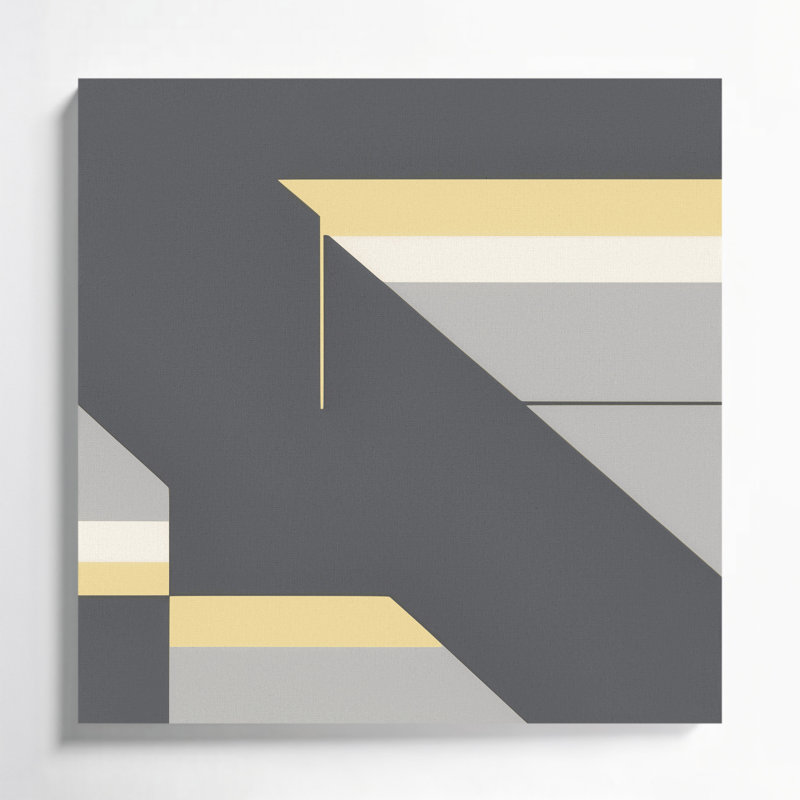Minimalisme 83, art mural sur toile grise, H 12 po x l 12 po