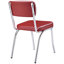 De 2 chaises rembourrées rouges - cadre, siège rembourré en mousse, structure de chaise contemporaine ornée de côté de salle à manger, rembourrage