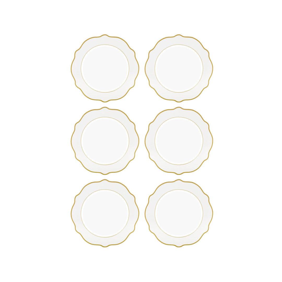 Rozi White Jaswely Collection Porcelain Side Plates, Set Of 6 (White) - Image 3
