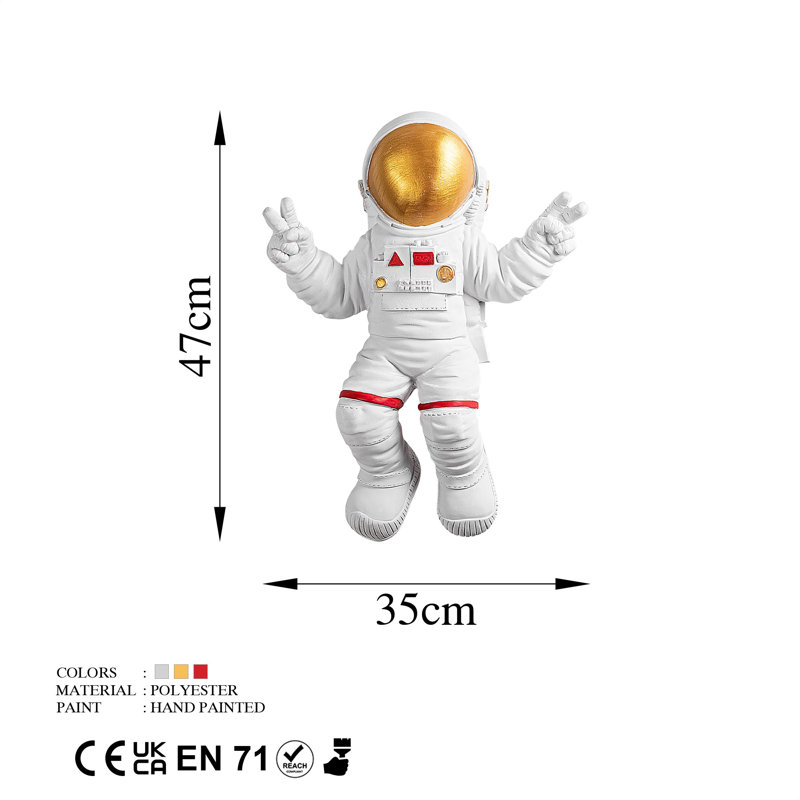 Accessoire mural élégant Nykeemah, blanc et doré, 13,8 x 18,5 x 3,9 pouces | 100% polyester, léger et durable | Parfait pour la décoration intérieure, le salon ou la chambre à coucher | Pièce décorative élégante pour rehausser tout espace