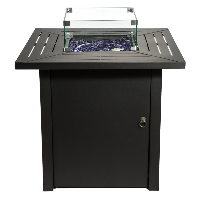 Bundabirg Square Steel Smokeless Fire Pit Table with Hidden Fuel Tank