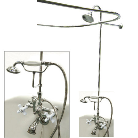 Système de douche à volume complet avec soupape grossière Vintage, Nickel satiné