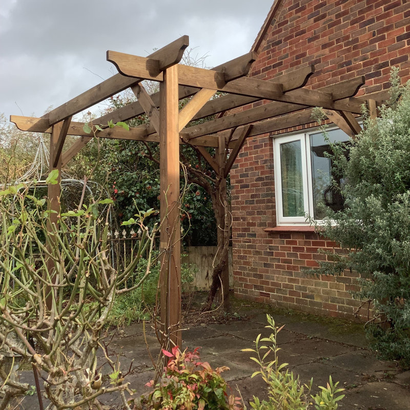 Artemas Wood Pergola - Rustic Brown, 7 ft x 9 ft