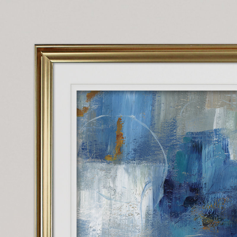 «Blue Morning» - reproduction de cadre photo sur papier, Or, H 24 po x l 32 po x P 1,5 po
