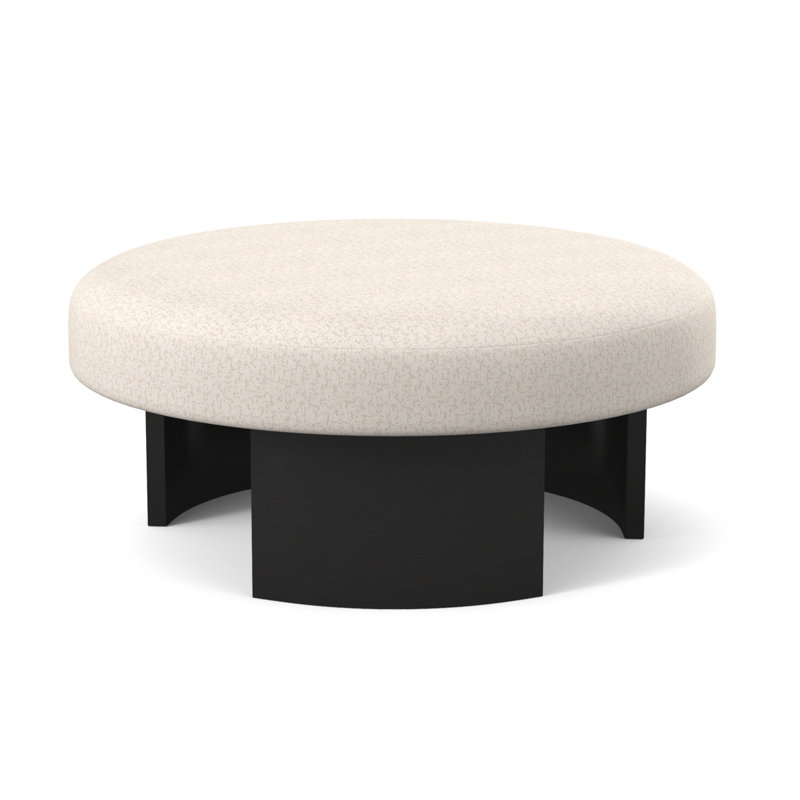 Eclipse Round Ottoman, Espresso, Fizz Ivory 100% Polyester