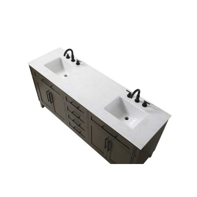 Meuble-lavabo double 72 po brun moka
