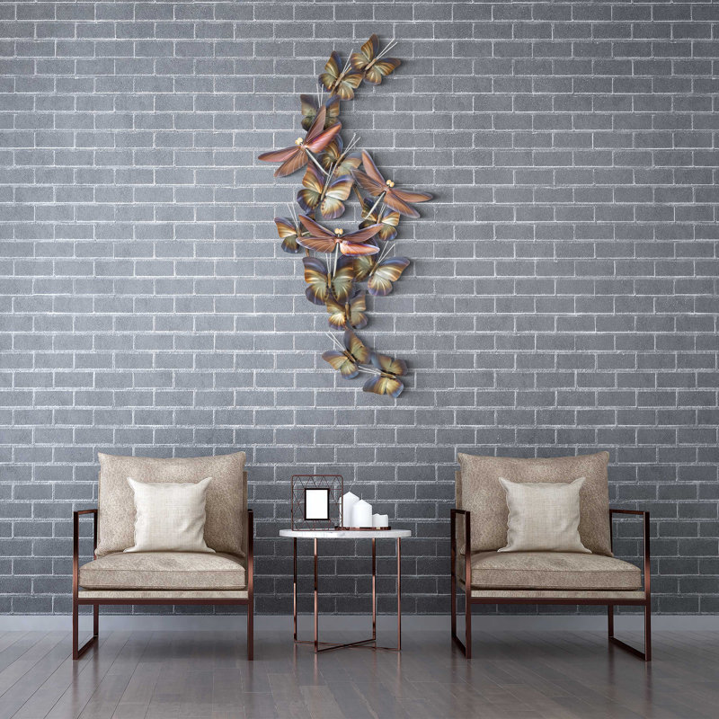 Décoration murale libellule avec papillons