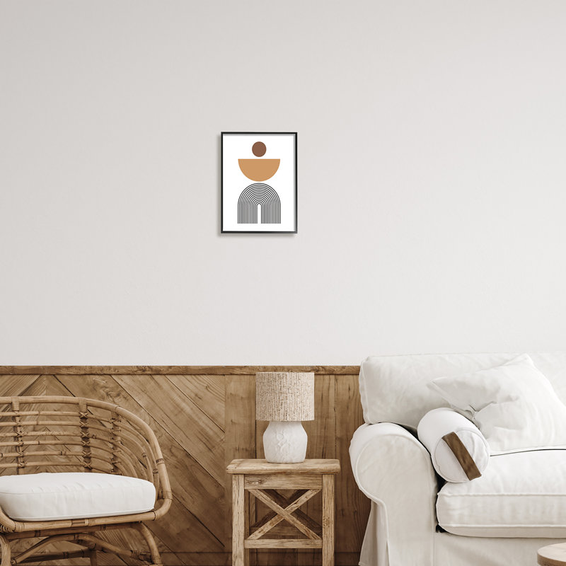  Boho, formes modernes sur bois, impression, H 14 po x l 11 po x P 1,5 po, Giclée encadrée noir minuit