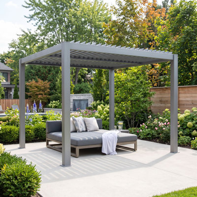 Pergola autoportante en aluminium Gazebo Penguin Vikos 3 m x 3 m - Gris