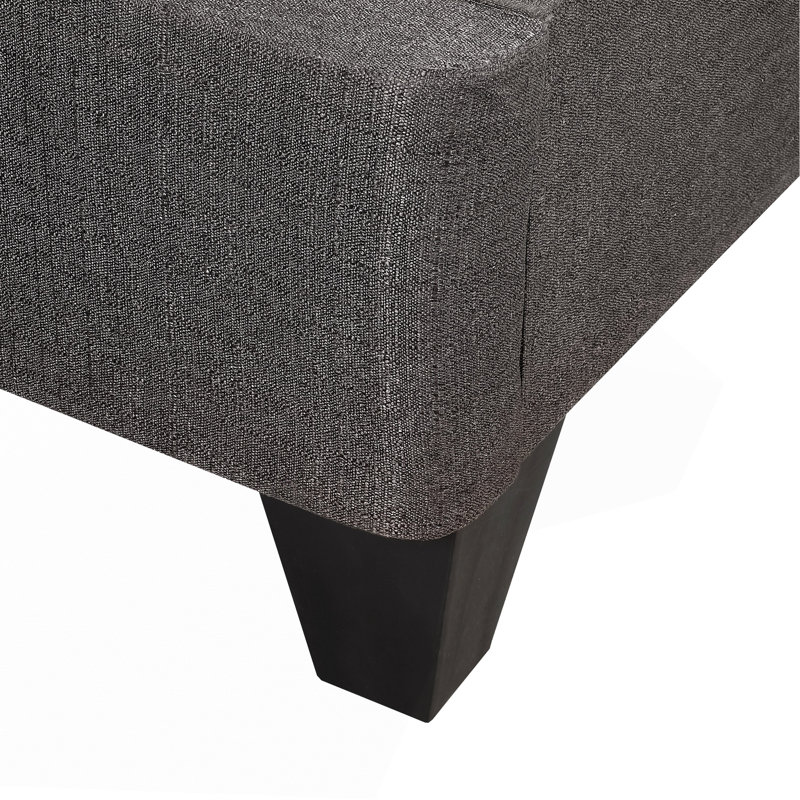 Base de lit plateforme simple, base de lit tapissier, gris foncé, Lit simple