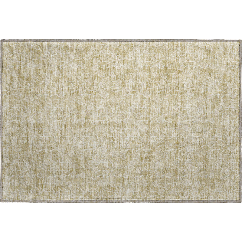 Premium Machine Washable Prisco Beige Rug, Rectangle 1'8" x 2'6"
