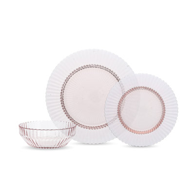 Archie 12 Piece Glass Dinnerware Set - Service for 4