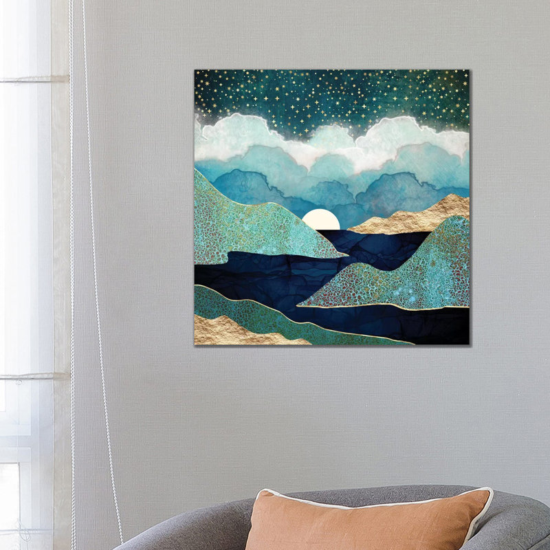 Ocean Clouds - impression d'art graphique, Toile tendue, Aucun mat, 26" H x 26" W x 1.5" D