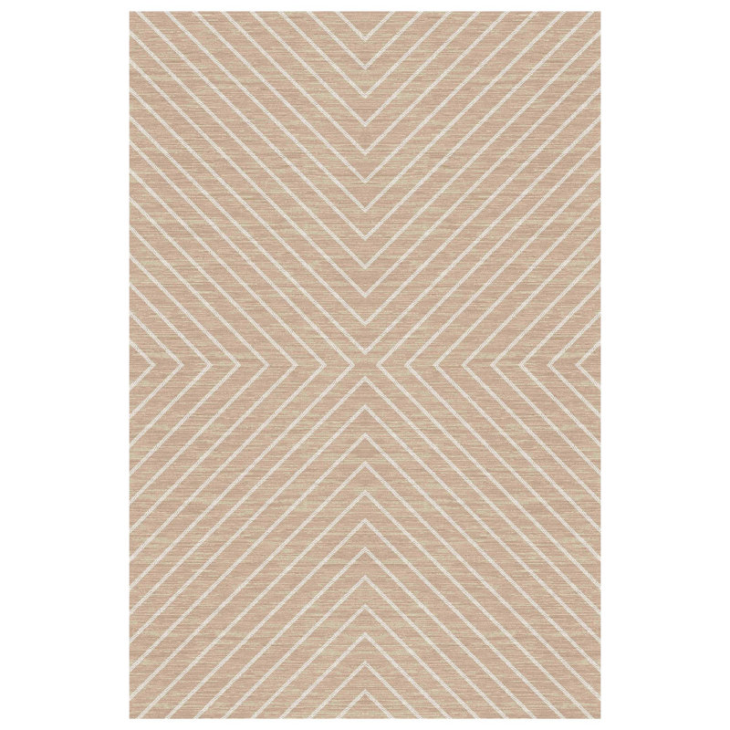 Tapis linéaire lavable pour l'intérieur et l'extérieur, 8 x 10 pi (beige)