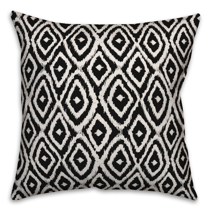 Geometric Throw Pillow, 16" x 16", Black/White