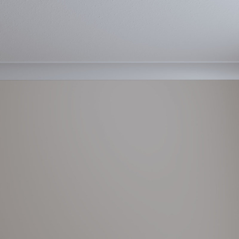 Primed White Polyurethane Traditional Crown Moulding, 12" Length