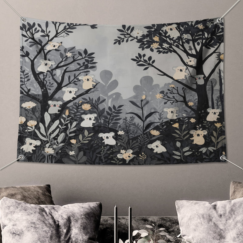 Tapisserie Koalas In Forest - Koalas, 104in H x88 with 4 Grommets