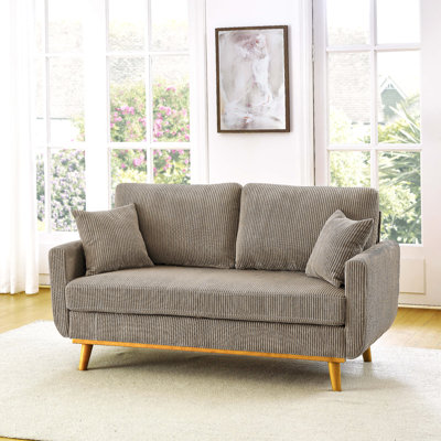 Causeuse en tissu avec accoudoirs et coussins décoratifs Corduroy