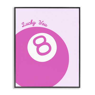 Stupell Industries Lucky You Eight Ball Framed Giclee Art by House of Lulu