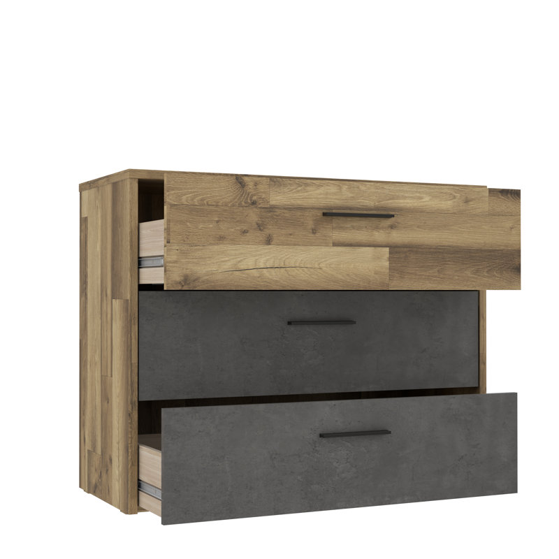 Huguley 99.8 Cm Wide 3 Drawer Sideboard