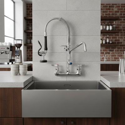 21-Inch Tall Wall-Mounted Commercial Faucet, Durable Brass, Compatible With Multi-Sink Sinks, Easy To Install And Highly Practical.