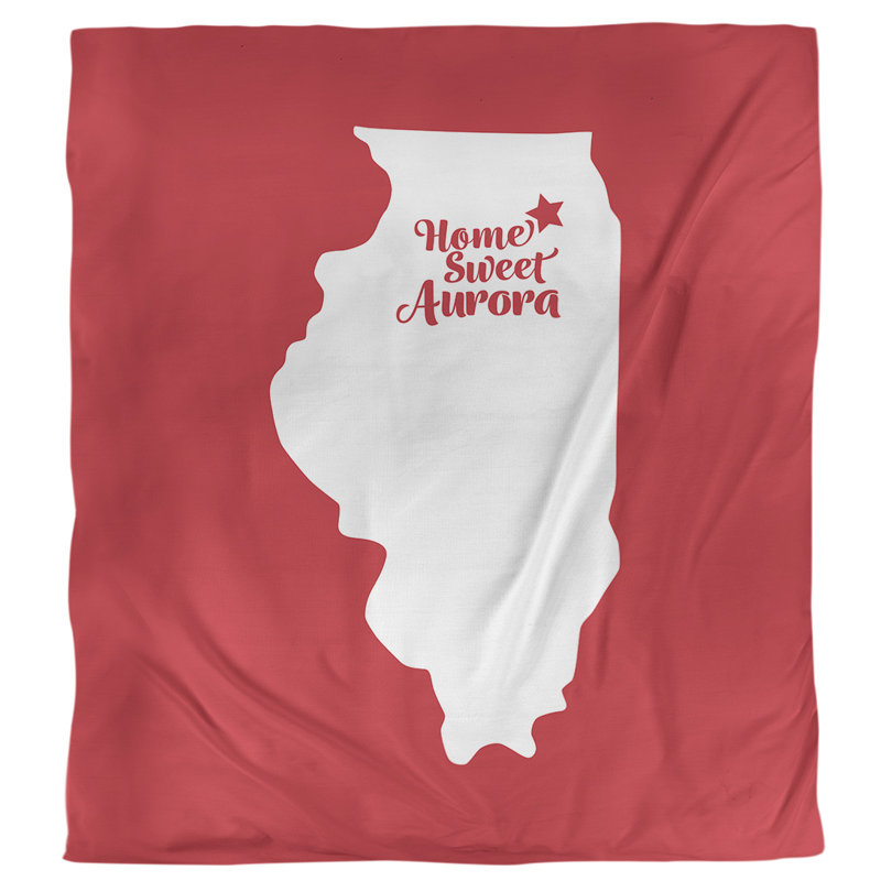 Housse de couette simple aurora Illinois, Housse de couette pour grand lit, Rouge, Microfibre