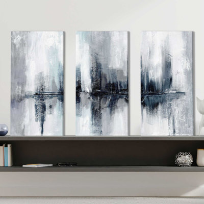 " Indigo Harbour Lights " by Nan 3 - Pieces Painting Print