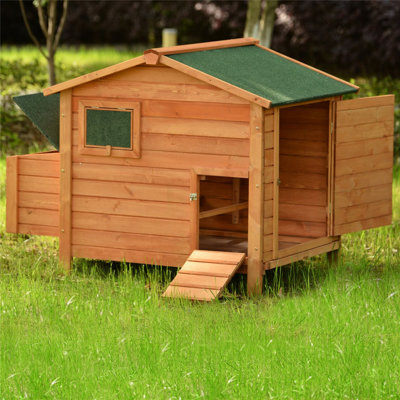 Poulailler en bois pour 2 ou 3 poulets, cage à petits animaux avec plateau et rampe amovibles