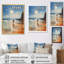 Plage balnéaire balade pointillisme sur toile-91118594-91118595