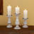 Mango Wood Turned Style Pillar Candle Holders-2110241393