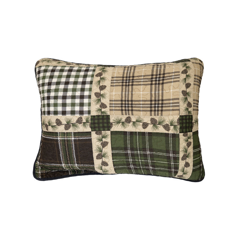Donna Sharp Pine Patch 2PC Twin Pieced Cotton Rustic Quilt Set, Twin Quilt + 1 Standard Sham