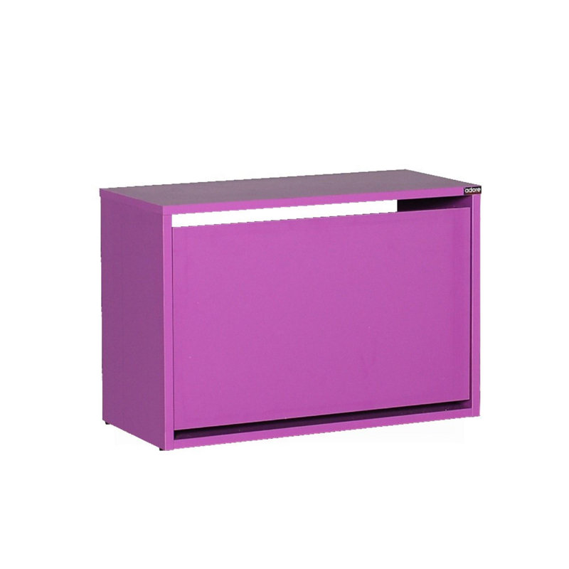 Armoire à chaussures moderne mauve 23,6 po x 16,5 po x 11,8 po | 100% panneau de particules enduit de mélamine, épaisseur: 0,6 pouce | Solution de rangement élégante pour le vestibule et le couloir, design durable et chic