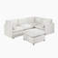 Canapé modulaire en chenille 5 pièces 103,5 po avec repose-pieds, coussins réversibles et pieds en noyer massif Seabolt-859720948
