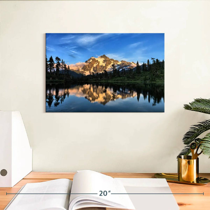Mont Shuksan sur le lac de l'image, H 8 po x l 12 po