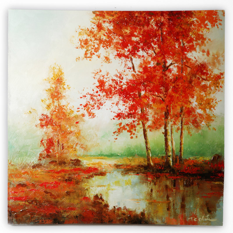 «Autumn's Grace I and II» par T.C. Chiu, ensemble de 2 reproductions d'art sur toiles tendues